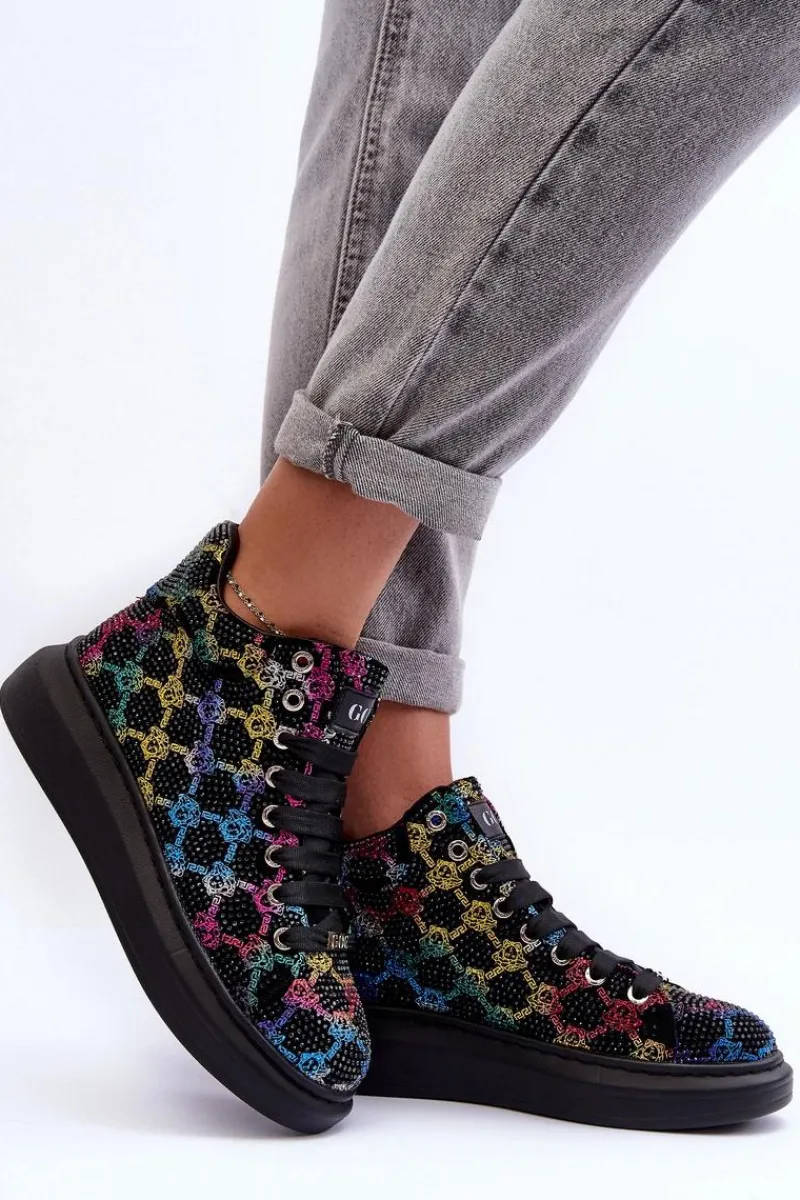 Discount GOE Buty Sportowe Na Platformie Dżety MM2N4009 Czarne