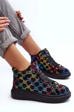 Discount GOE Buty Sportowe Na Platformie Dżety MM2N4009 Czarne