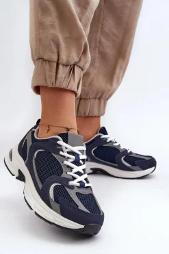 Buty Sportowe Sneakersy Damskie Granatowe Kildia Damskie Sneakersy Damskie