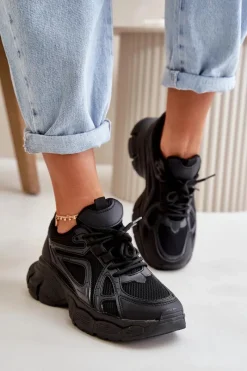 Sneakersy Damskie>Boto Buty Sportowe Sneakersy Damskie Czarne Timoci