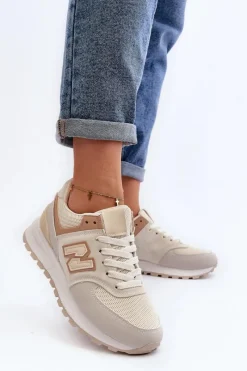 Online Boto Buty Sportowe Sneakersy Damskie Beżowe Alettesa