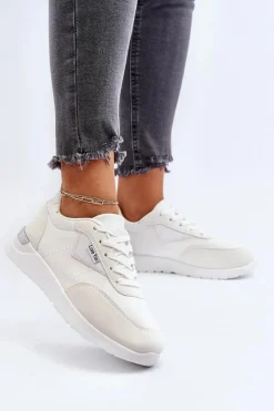 Outlet Buty Sportowe Sneakersy Damskie Białe Vovella Damskie Sneakersy Damskie