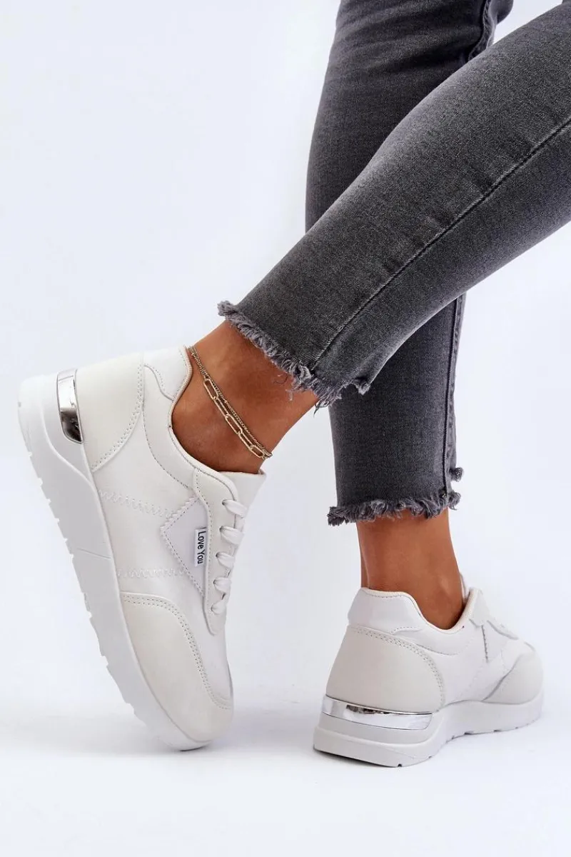 Outlet Buty Sportowe Sneakersy Damskie Białe Vovella Damskie Sneakersy Damskie