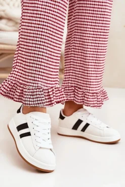 Online Boto Buty Sportowe Sneakersy Damskie Z Eko Skóry Białe Ravina