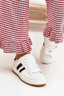 Online Boto Buty Sportowe Sneakersy Damskie Z Eko Skóry Białe Ravina