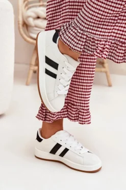 Online Boto Buty Sportowe Sneakersy Damskie Z Eko Skóry Białe Ravina