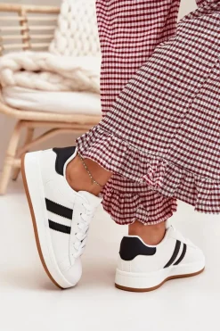 Online Boto Buty Sportowe Sneakersy Damskie Z Eko Skóry Białe Ravina