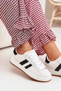 Online Boto Buty Sportowe Sneakersy Damskie Z Eko Skóry Białe Ravina