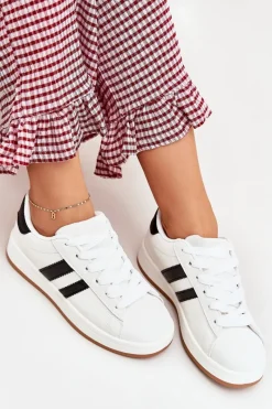 Online Boto Buty Sportowe Sneakersy Damskie Z Eko Skóry Białe Ravina