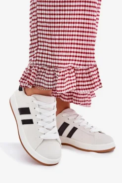 Online Boto Buty Sportowe Sneakersy Damskie Z Eko Skóry Białe Ravina