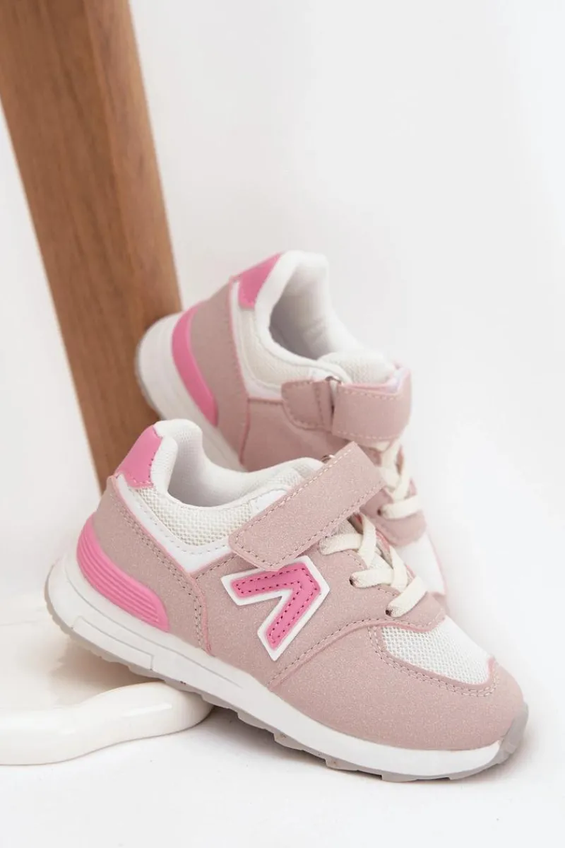 Dziewczęce>Boto Buty Sportowe Sneakersy Dziecięce Na Rzep Różowe Galisse Różowy
