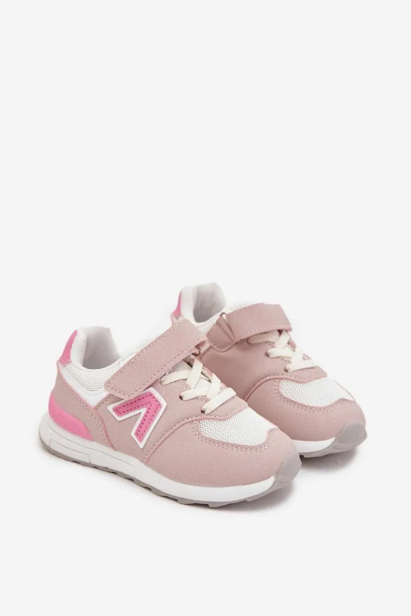 Dziewczęce>Boto Buty Sportowe Sneakersy Dziecięce Na Rzep Różowe Galisse Różowy