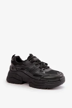 Boto Buty Sportowe Sneakersy Damskie Na Masywnej Podeszwie Czarne Lerista