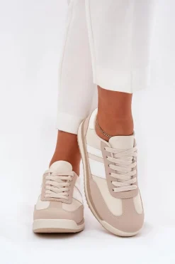 New Boto Buty Sportowe Sneakersy Damskie Panterka Beżowe Galabis
