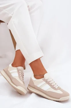 New Boto Buty Sportowe Sneakersy Damskie Panterka Beżowe Galabis