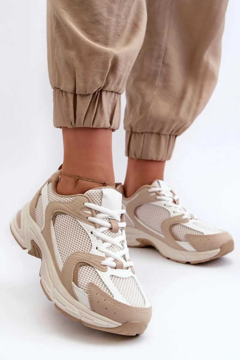 Sale Boto Buty Sportowe Sneakersy Damskie Beżowe Kildia
