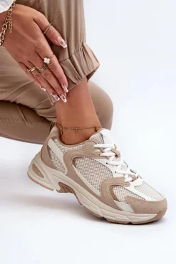 Sale Boto Buty Sportowe Sneakersy Damskie Beżowe Kildia