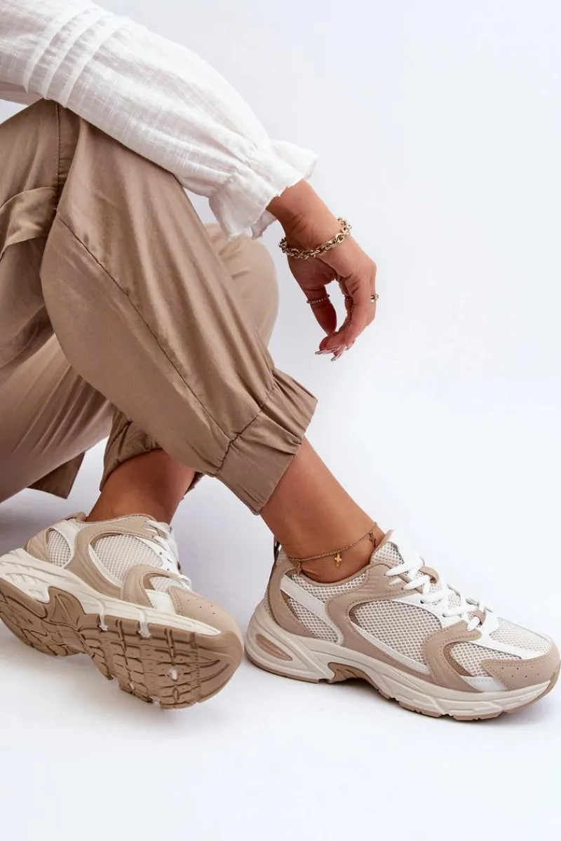 Sale Boto Buty Sportowe Sneakersy Damskie Beżowe Kildia