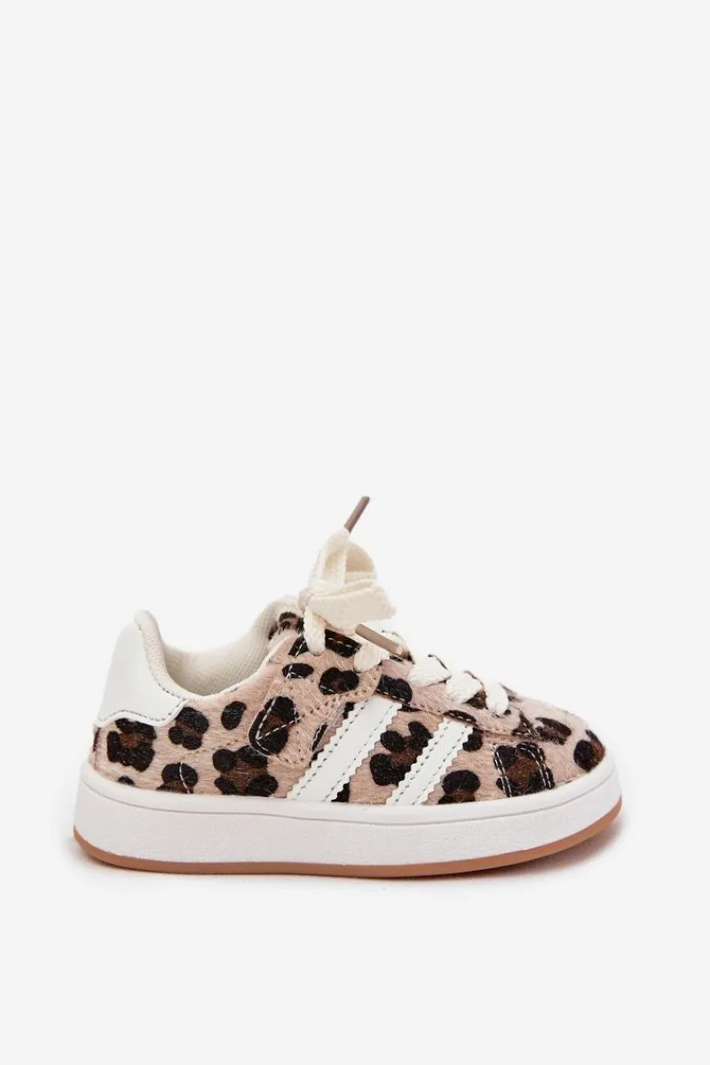 Outlet Boto Buty Sportowe Sneakersy Dziecięce Panterka Beżowe Amelle