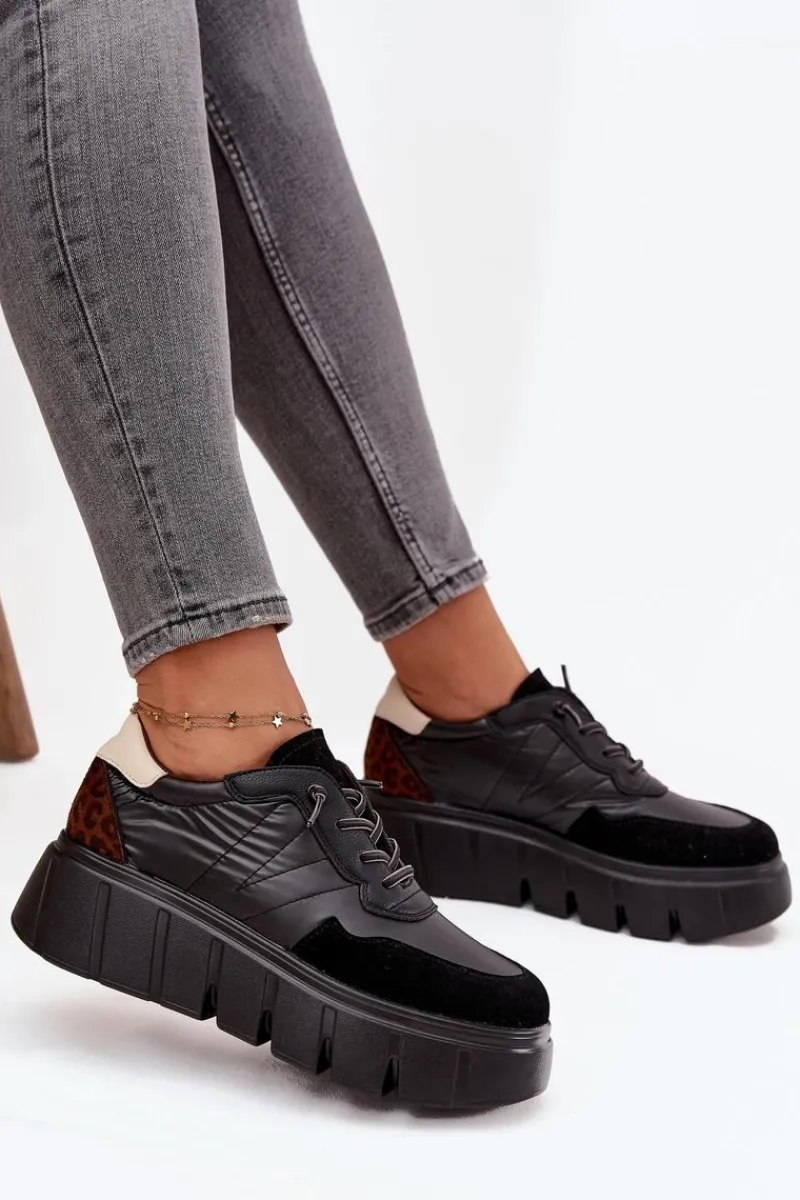 Sneakersy Damskie>Buty damskie Vinceza Buty Sportowe Sneakersy Damskie Na Platformie Vinceza 58565 Czarne