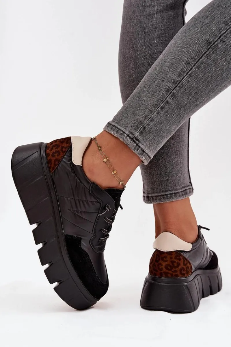 Sneakersy Damskie>Buty damskie Vinceza Buty Sportowe Sneakersy Damskie Na Platformie Vinceza 58565 Czarne