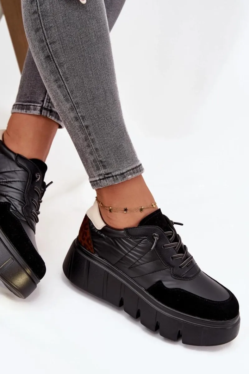 Sneakersy Damskie>Buty damskie Vinceza Buty Sportowe Sneakersy Damskie Na Platformie Vinceza 58565 Czarne