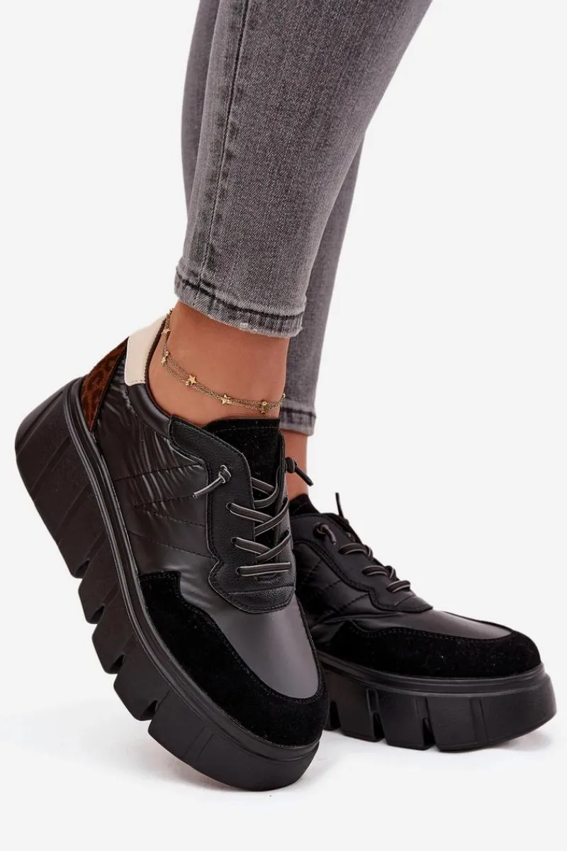 Sneakersy Damskie>Buty damskie Vinceza Buty Sportowe Sneakersy Damskie Na Platformie Vinceza 58565 Czarne