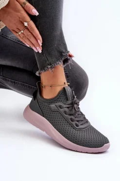 Sale 4F Buty Sportowe Sneakersy Damskie RSS2LOWF055 Ciemnoszare