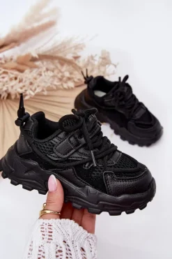 New Boto Buty Sportowe Sneakersy Dziecięce Czarne Tilvianea Czarny