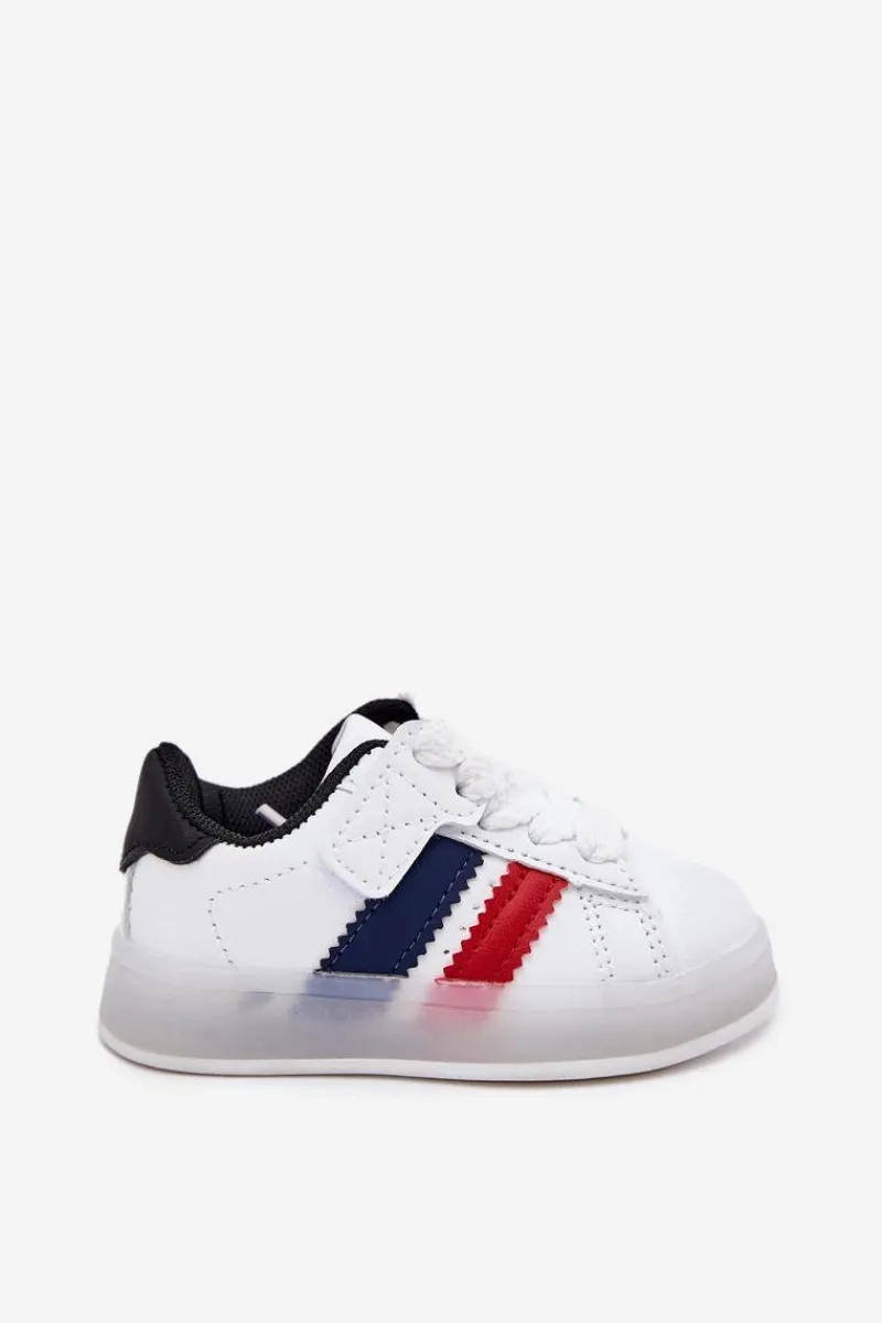 Clearance Buty Sportowe Sneakersy Dziecięce Ze Świecącą Podeszwą Biało-Czarne Arielle Dzieci Chłopięce|Dziewczęce