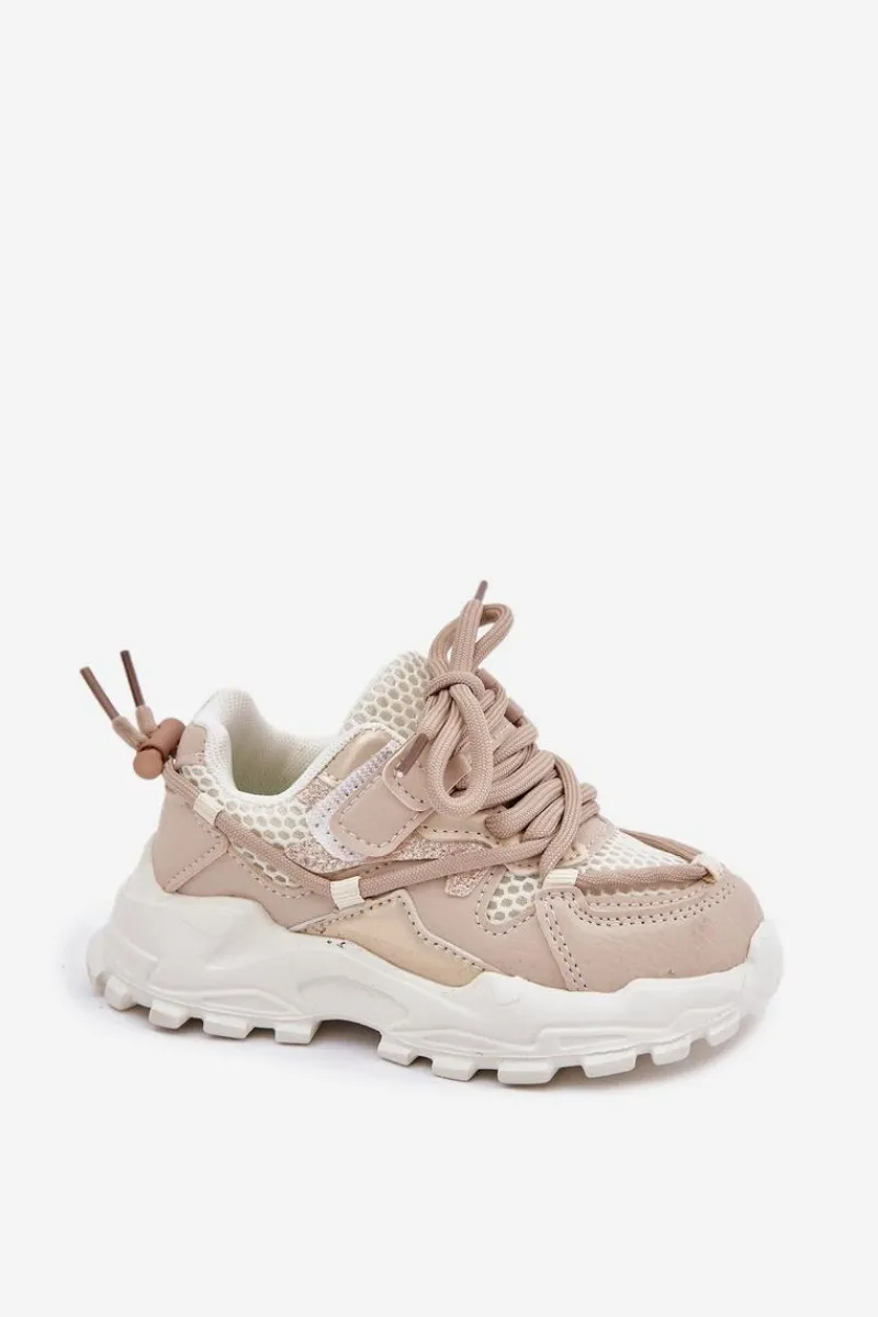 Clearance Buty Sportowe Sneakersy Dziecięce Beżowe Tilvianea Dzieci Chłopięce|Dziewczęce