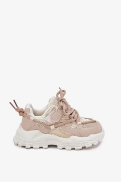 Clearance Buty Sportowe Sneakersy Dziecięce Beżowe Tilvianea Dzieci Chłopięce|Dziewczęce