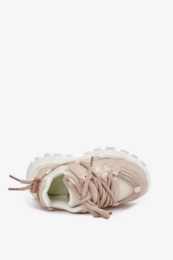 Clearance Buty Sportowe Sneakersy Dziecięce Beżowe Tilvianea Dzieci Chłopięce|Dziewczęce