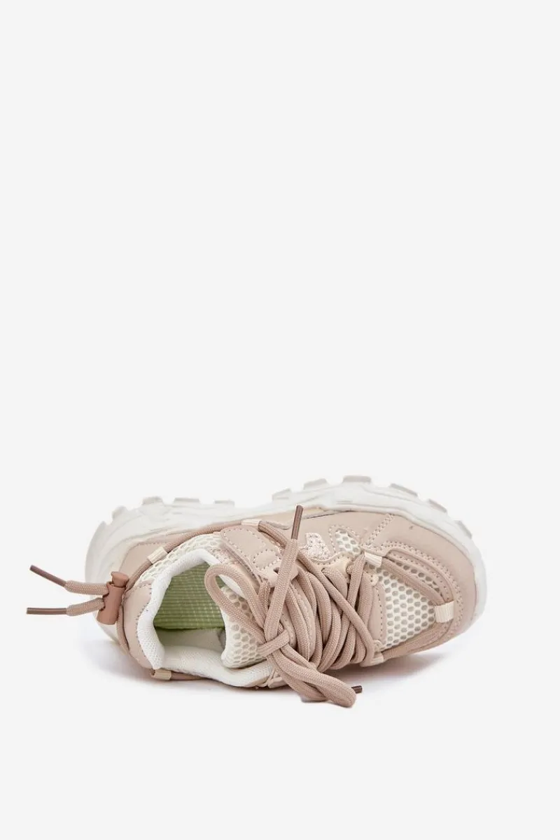 Clearance Buty Sportowe Sneakersy Dziecięce Beżowe Tilvianea Dzieci Chłopięce|Dziewczęce