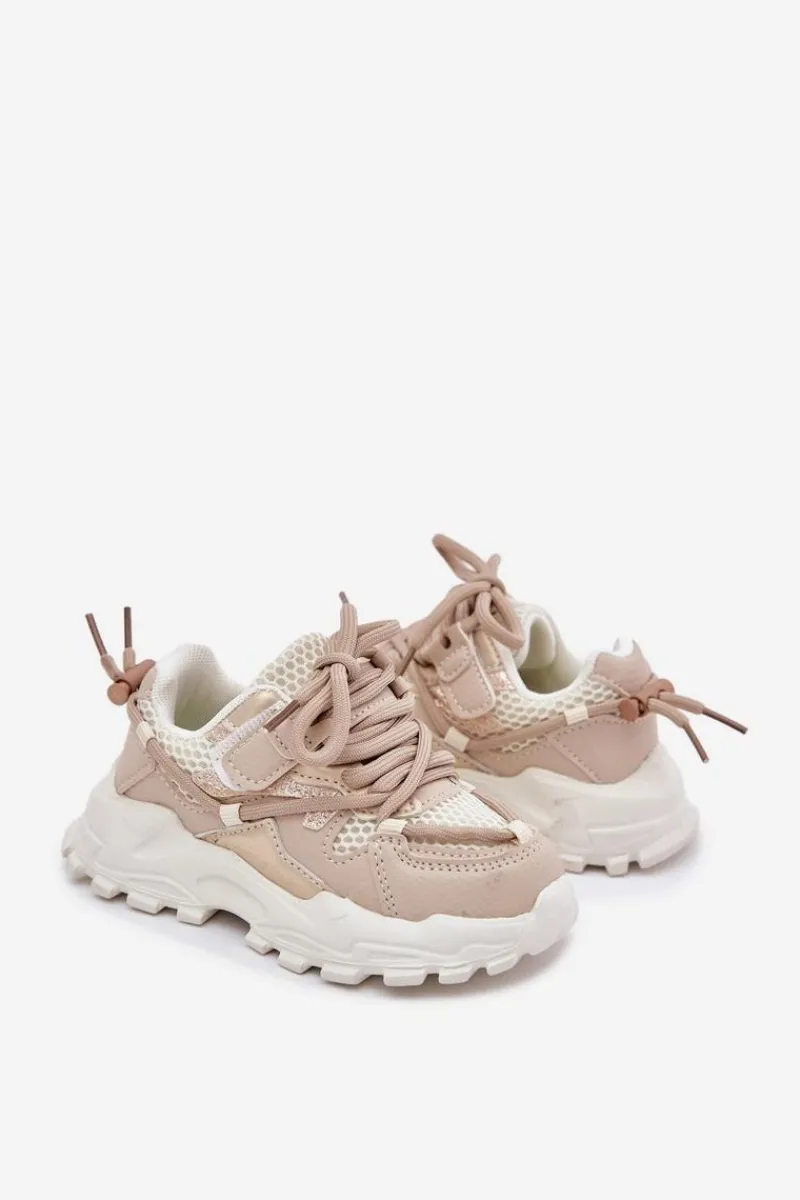 Clearance Buty Sportowe Sneakersy Dziecięce Beżowe Tilvianea Dzieci Chłopięce|Dziewczęce