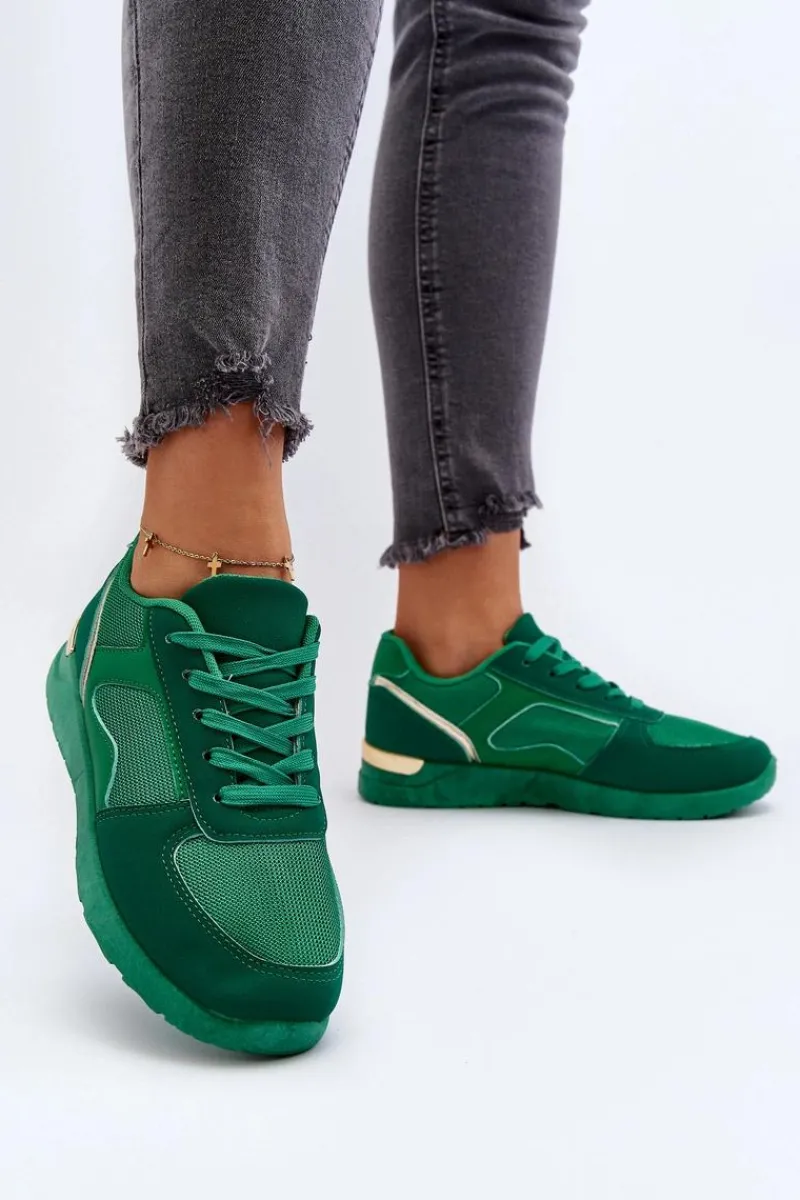 Sneakersy Damskie>Boto Buty Sportowe Sneakersy Damskie Zielone Kleffaria