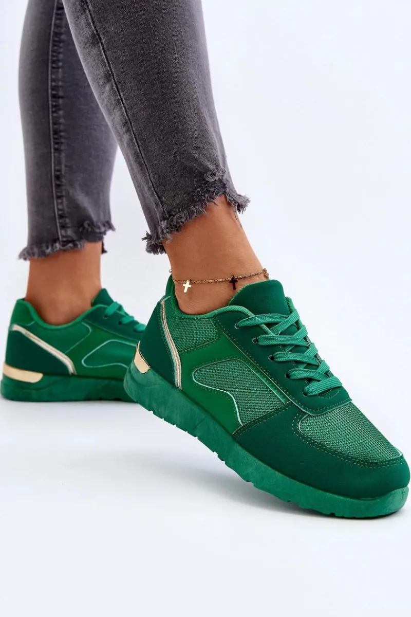 Sneakersy Damskie>Boto Buty Sportowe Sneakersy Damskie Zielone Kleffaria