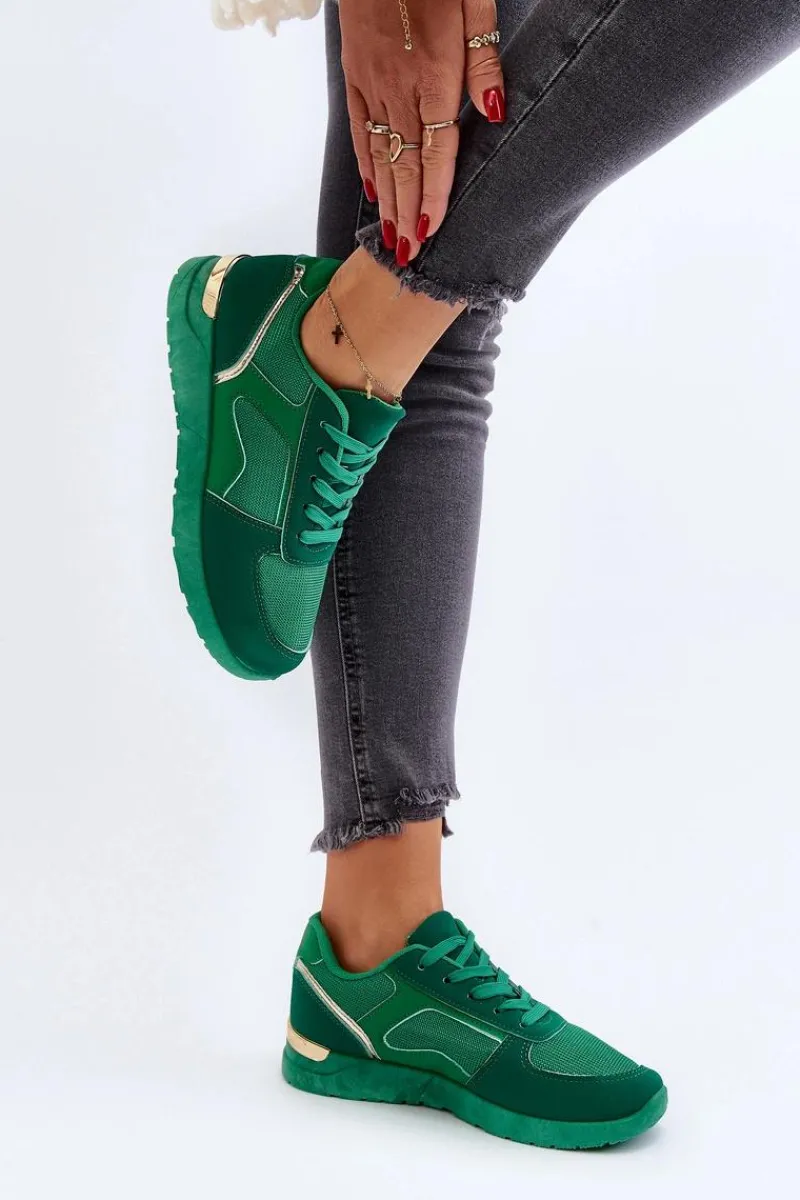 Sneakersy Damskie>Boto Buty Sportowe Sneakersy Damskie Zielone Kleffaria