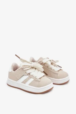 Discount Buty Sportowe Sneakersy Dziecięce Beżowe Zerisa Dzieci Dziewczęce|Back To School