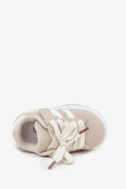 Discount Buty Sportowe Sneakersy Dziecięce Beżowe Zerisa Dzieci Dziewczęce|Back To School