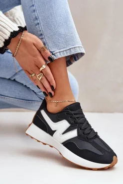 Hot Boto Buty Sportowe Sneakersy Damskie Czarne Britma Czarny