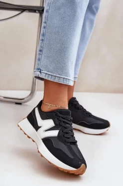 Hot Boto Buty Sportowe Sneakersy Damskie Czarne Britma Czarny