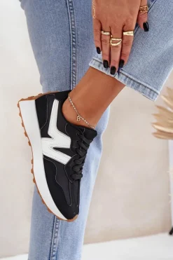 Hot Boto Buty Sportowe Sneakersy Damskie Czarne Britma Czarny