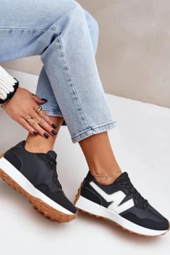 Hot Boto Buty Sportowe Sneakersy Damskie Czarne Britma Czarny