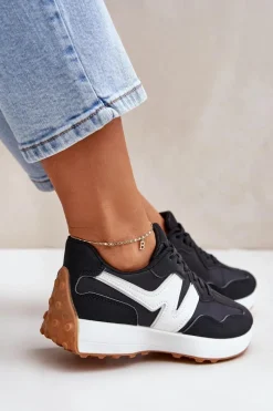 Hot Boto Buty Sportowe Sneakersy Damskie Czarne Britma Czarny