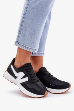 Hot Boto Buty Sportowe Sneakersy Damskie Czarne Britma Czarny