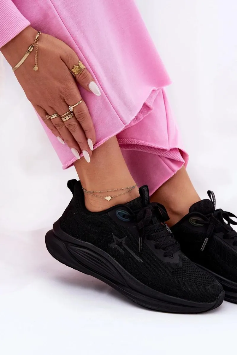 Sale Big Star Shoes Buty Sportowe Sneakersy Damskie Big Star RR274A144 HI-POLY SYSTEM Czarne Czarny