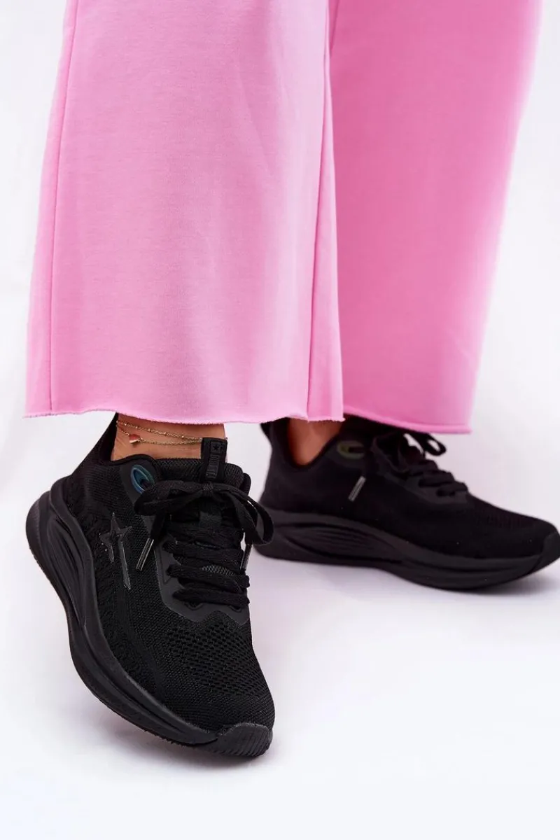 Sale Big Star Shoes Buty Sportowe Sneakersy Damskie Big Star RR274A144 HI-POLY SYSTEM Czarne Czarny