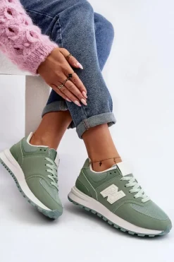 Outlet Buty Sportowe Sneakersy Damskie Zielone Lifari Damskie Sneakersy Damskie