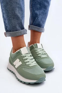 Outlet Buty Sportowe Sneakersy Damskie Zielone Lifari Damskie Sneakersy Damskie